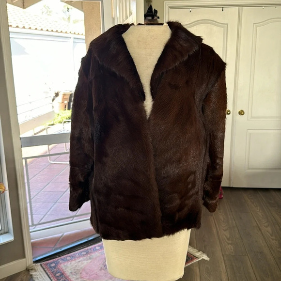 Vintage dark rich brown ranch mink fur coat short gorgeous - Picture 12 of 16
